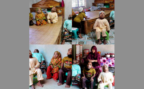 সৎমা কমলার ঘরে অসহায় চার প্রতিবন্ধী সন্তান, সমাজের বৃত্তবানদের সহযোগিতা কামনা