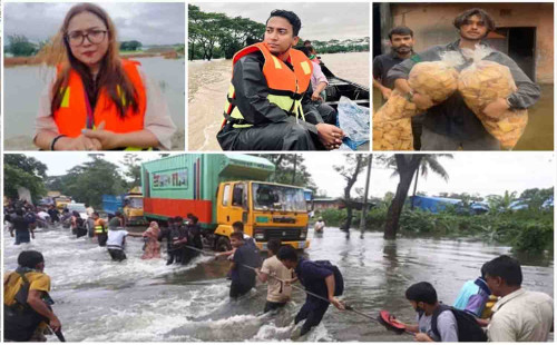 বন্যার্তদের পাশে শোবিজ অঙ্গন 