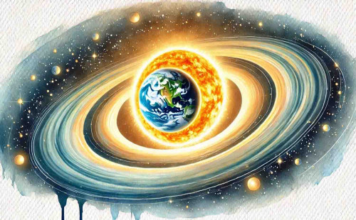 পৃথিবী কক্ষপথ থেকে পড়ে যায় না কেন?