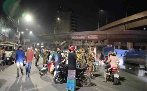 মধ্যরাতে রাজধানীতে সেনাবাহিনীর চেকপোস্ট 